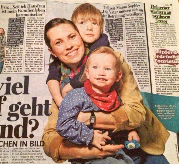 "Wie viel Beruf geht wirklich mit Kind?" BILD Zeitung vom 23.04.2013