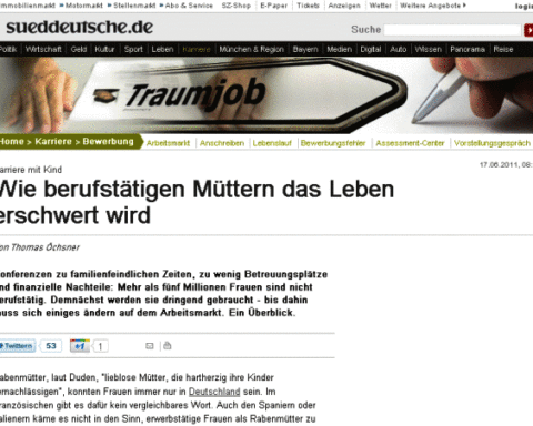 Sueddeutsche: Wie berufstätigen Müttern das Leben erschwert wird