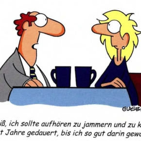 Frauen jammern angeblich zu viel über den Karriereknick nach der Babypause (Cartoon von Randy Glasbergen)